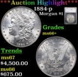 ***Auction Highlight*** 1884-p Morgan Dollar $1 Graded ms66+ By SEGS (fc)
