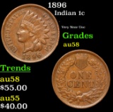 1896 Indian Cent 1c Grades Choice AU/BU Slider