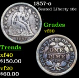 1857-o Seated Liberty Dime 10c Grades vf++