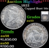 ***Auction Highlight*** 1822 Capped Bust Half Dollar 50c Graded au53 By SEGS (fc)