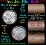 ***Auction Highlight*** Solid Uncirculated Peace silver dollar roll 1924 & P Ends, 20 coins (fc)