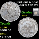 1828 Capped Bust Half Dollar 50c Graded xf45 By SEGS