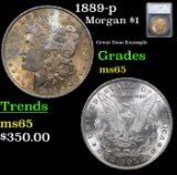 1889-p Morgan Dollar $1 Graded ms65 By SEGS