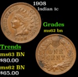 1908 Indian Cent 1c Grades Select Unc BN