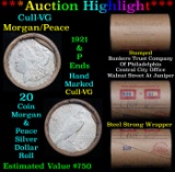 ***Auction Highlight*** 1921 Morgan & P Peace Ends Cull-VG Mixed Morgan/Peace Silver Dollar Shotgun