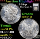 ***Auction Highlight*** 1898-p Morgan Dollar $1 Graded ms65+ pl By SEGS (fc)