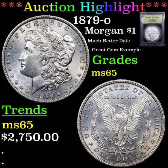 ***Auction Highlight*** 1879-o Morgan Dollar $1 Graded GEM Unc By USCG (fc)