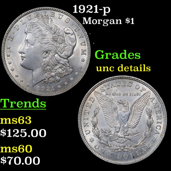 1921-p Morgan Dollar $1 Grades Unc Details