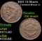 1817 13 Stars Coronet Head Large Cent 1c Grades VF Details