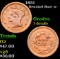 1851 Braided Hair Large Cent 1c Grades f details