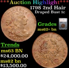 1798 2nd Hair Draped Bust Large Cent 1c Graded