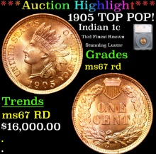 1905 Indian Cent TOP POP! 1c Graded ms67 rd