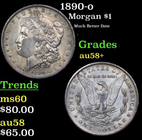 1890-o Morgan Dollar $1 Grades Choice AU/BU Slider+