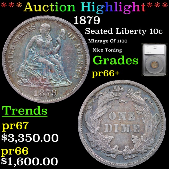 Proof ***Auction Highlight*** 1979 Seated Liberty Dime 10c Graded pr66+ By SEGS (fc)