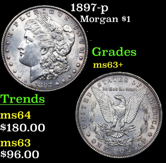 1897-p Morgan Dollar $1 Grades Select+ Unc