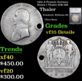 1801-A Prussia German States 1 Thaler KM-368 Graded vf35 By SEGS