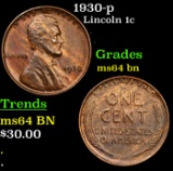 1930-p Lincoln Cent 1c Grades Choice Unc BN