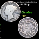 1845 Great Britain 1 Shilling Grades vg+