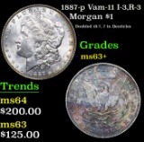 1887-p Morgan Dollar Vam-11 I-3,R-3 $1 Grades Select+ Unc