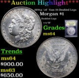 ***Auction Highlight*** 1878-p 7/8tf  Morgan Dollar Vam 33 Doubled Legs $1 Graded Choice Unc By USCG