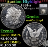 ***Auction Highlight*** 1881-s Morgan Dollar $1 Graded ms65+ dmpl By SEGS (fc)