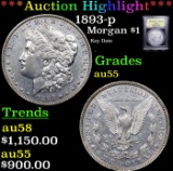 ***Auction Highlight*** 1893-p Morgan Dollar $1 Graded Choice AU By USCG (fc)