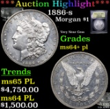 ***Auction Highlight*** 1886-s Morgan Dollar $1 Graded Choice Unc+ PL By USCG (fc)