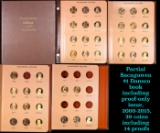 Partial Sacagawea $1 Dansco book including proof-only issue, 2000-2015, 39 coins including 14 proofs