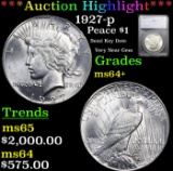 ***Auction Highlight*** 1927-p Peace Dollar $1 Graded ms64+ By SEGS (fc)