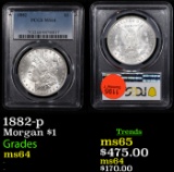 PCGS 1882-p Morgan Dollar $1 Graded ms64 By PCGS