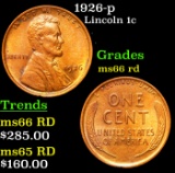 1926-p Lincoln Cent 1c Grades GEM+ Unc RD