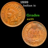 1899 Indian Cent 1c Grades Choice AU