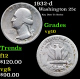 1932-d Washington Quarter 25c Grades vg+