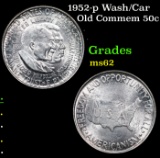 1952-p Wash/Car Old Commem Half Dollar 50c Grades Select Unc