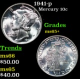 1941-p Mercury Dime 10c Grades GEM+ Unc