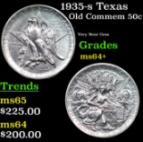 1935-s Texas Old Commem Half Dollar 50c Grades Choice+ Unc