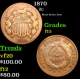 1870 Two Cent Piece 2c Grades f+