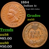 1884 Indian Cent 1c Grades Select AU