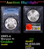 ***Auction Highlight*** PCGS 1885-o Morgan Dollar $1 Graded ms66 By PCGS (fc)