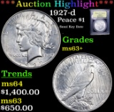 ***Auction Highlight*** 1927-d Peace Dollar $1 Graded Select+ Unc By USCG (fc)