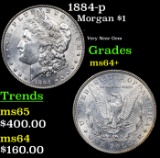 1884-p Morgan Dollar $1 Grades Choice+ Unc