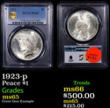 PCGS 1923-p Peace Dollar $1 Graded ms65 By PCGS