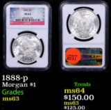 NGC 1888-p Morgan Dollar $1 Graded ms63 By NGC