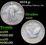 1924-p Standing Liberty Quarter 25c Grades Select AU
