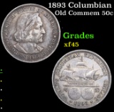 1893 Columbian Old Commem Half Dollar 50c Grades xf+