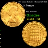 1967 Great Britain 3 Pence KM-900 Grades Choice+ Unc RD