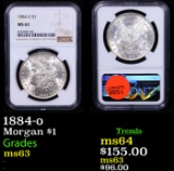 NGC 1884-o Morgan Dollar $1 Graded ms63 By NGC