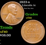 1923-s Lincoln Cent 1c Grades vf++