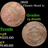 1810 Classic Head Large Cent 1c Grades vg details