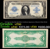 1923 $1 Large Size Blue Seal Silver Certificate, Signatures of Woods & White FR-238 Grades vf++